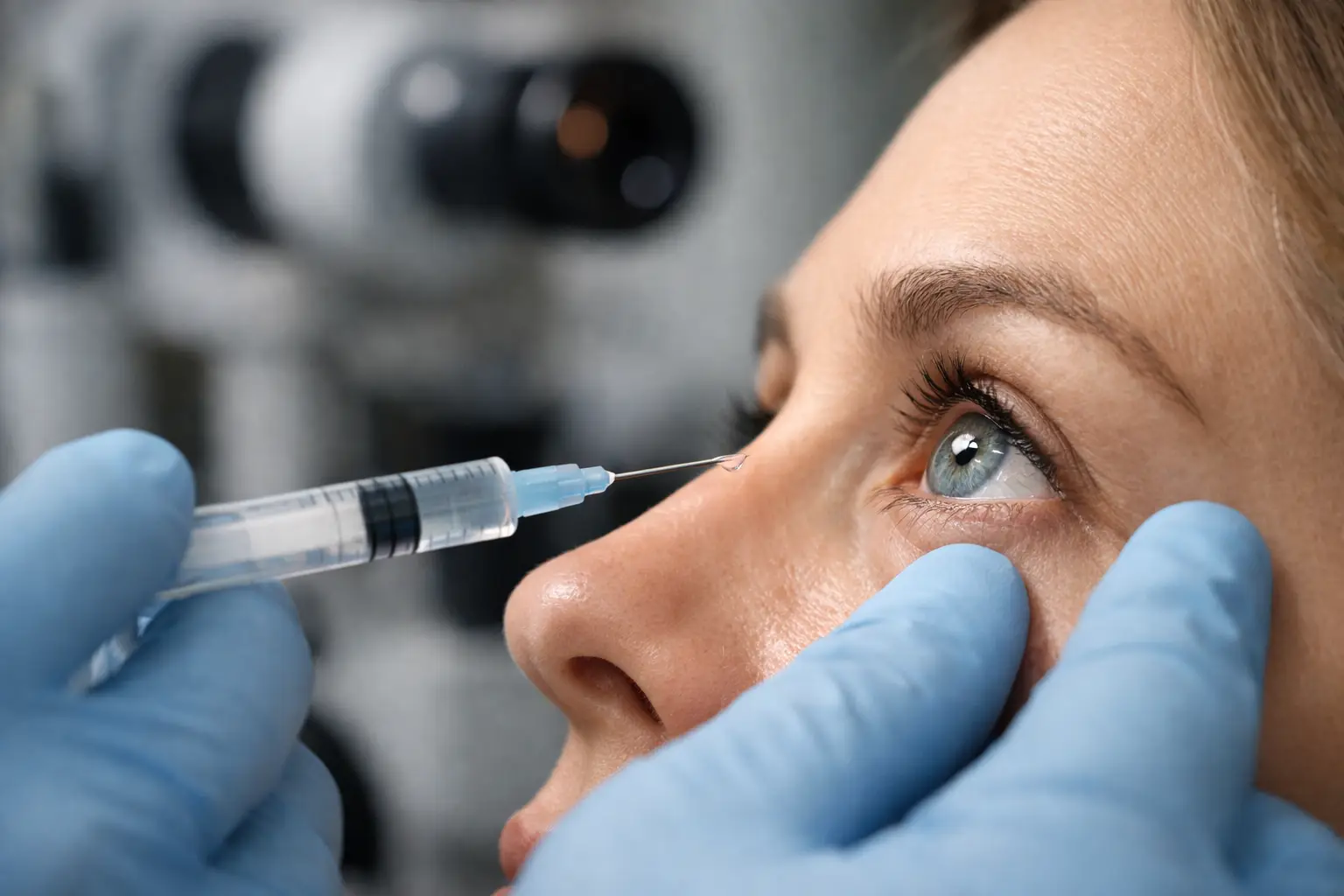 Inyección intravítrea para edema macular